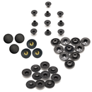 PRYM Small 4GB S Spring Press Studs, Brass Snap Fastener Matt Black Plastic Cap No-Sew buttons