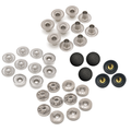 PRYM Small 4GB S Spring Press Studs, Brass Snap Fastener Matt Black Plastic Cap No-Sew buttons