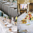 Polyester Rectangle Tablecloth, Premium Linen Table Cover - Black, White & Ivory