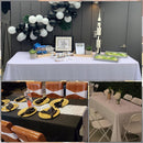 Rectangle Polyester Tablecloth for Banquet, Dining, Christmas Party - Black, White & Ivory