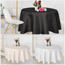 Round Polyester Tablecloth for Banquet, Dining, Christmas Party - Black, White & Ivory