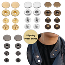 Metal S Spring 20mm Press Studs 4 Parts Durable & Lightweight Fasteners For DIY Leather Jackets Sewing