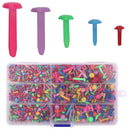 500pcs Metal Split Paper Fastener Pins, Round Head Split Pins - Assorted Sizes