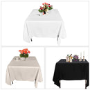 Polyester Square Tablecloth, Premium Linen Table Cover - Black, White & Ivory