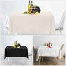 Square Polyester Tablecloth for Banquet, Dining, Christmas Party - Black, White & Ivory
