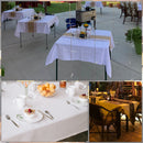 Square Polyester Tablecloth for Banquet, Dining, Christmas Party - Black, White & Ivory