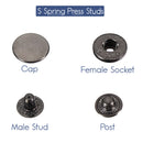 Metal S Spring 20mm Press Studs 4 Parts Durable & Lightweight Fasteners For DIY Leather Jackets Sewing