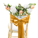 Premium Satin Chair Cover Sashes Fuller Bows for Weddings, Banquets, Events - 18cm X 274cm