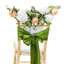 Premium Satin Chair Cover Sashes Fuller Bows for Weddings, Banquets, Events - 18cm X 274cm