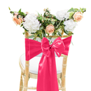 Premium Satin Chair Cover Sashes Fuller Bows for Weddings, Banquets, Events - 18cm X 274cm