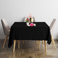 Square Polyester Tablecloth for Banquet, Dining, Christmas Party - Black, White & Ivory