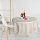 Round Polyester Tablecloth for Banquet, Dining, Christmas Party - Black, White & Ivory