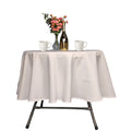 Polyester Round Tablecloth, Premium Linen Table Cover - Black, White & Ivory