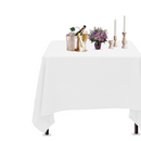 Polyester Square Tablecloth, Premium Linen Table Cover - Black, White & Ivory
