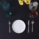 Polyester Round Tablecloth, Premium Linen Table Cover - Black, White & Ivory