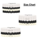 Polyester Round Tablecloth, Premium Linen Table Cover - Black, White & Ivory