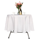Polyester Round Tablecloth, Premium Linen Table Cover - Black, White & Ivory