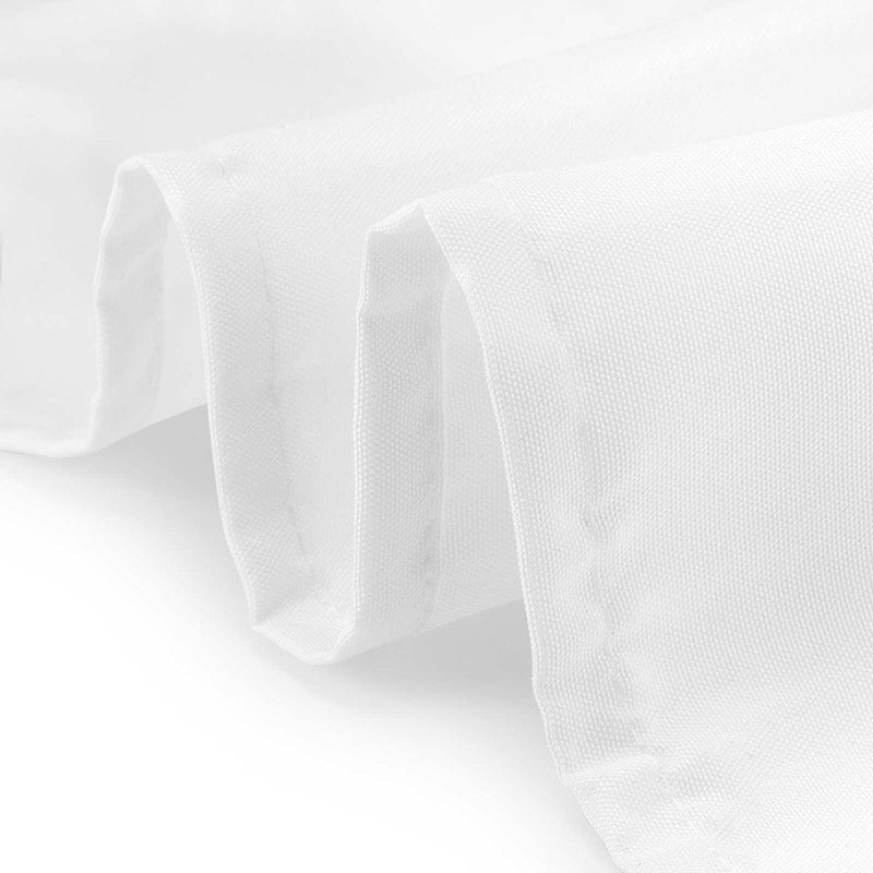 Polyester Rectangle Tablecloth, Premium Linen Table Cover - Black, White & Ivory