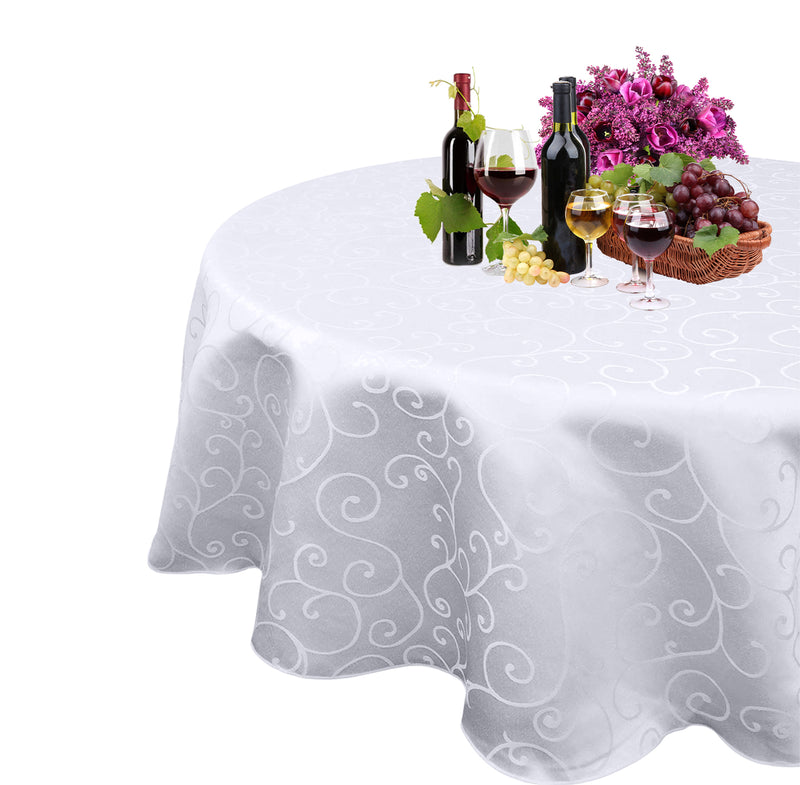 Damask Table Cloth Overlay Branch Swirl Pattern Dinning Table Cover