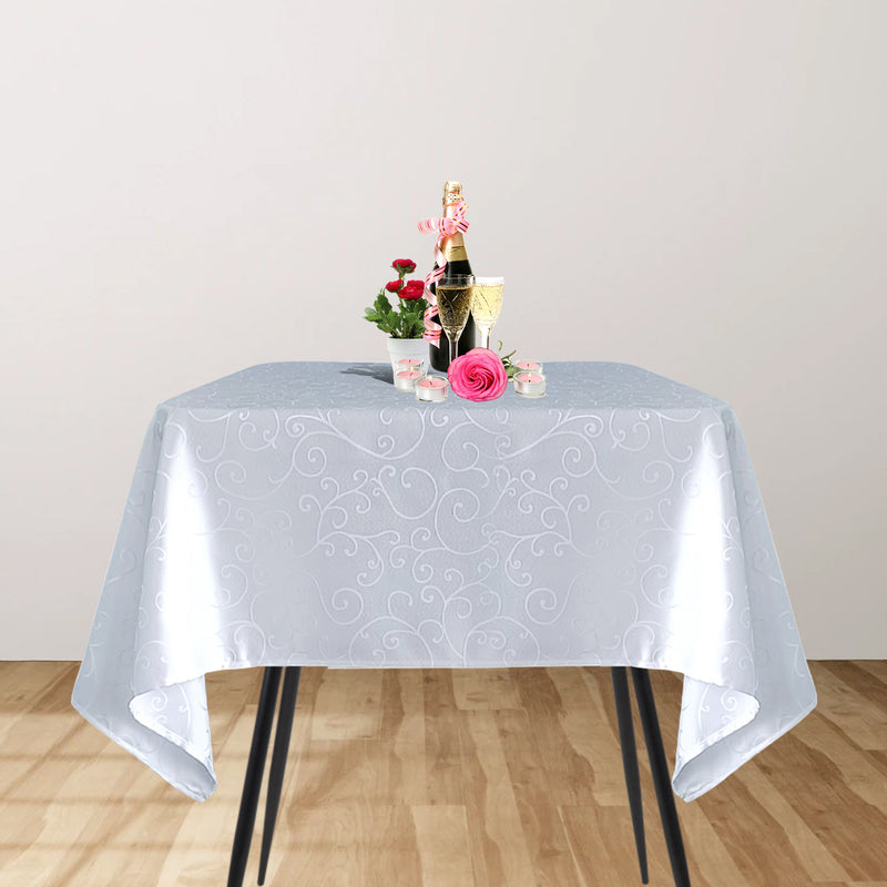 Damask Table Cloth Overlay Branch Swirl Pattern Dinning Table Cover