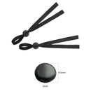 Silicone Cord Locks Toggles Black & White With 5mm Wide Elastic Ear Loop Adjuster Buckles