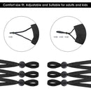 Silicone Cord Locks Toggles Black & White With 5mm Wide Elastic Ear Loop Adjuster Buckles