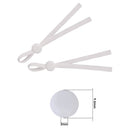 Silicone Cord Locks Toggles Black & White With 5mm Wide Elastic Ear Loop Adjuster Buckles