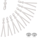 Silicone Cord Locks Toggles Black & White With 5mm Wide Elastic Ear Loop Adjuster Buckles