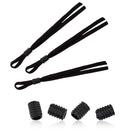 Silicone Cord Locks Toggles Black & White With 5mm Wide Elastic Ear Loop Adjuster Buckles