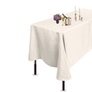 Polyester Rectangle Tablecloth, Premium Linen Table Cover - Black, White & Ivory