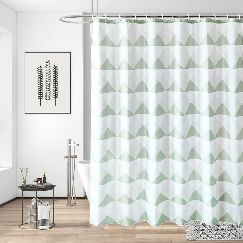 Polyester Shower Curtain, Waterproof Bath Curtain with Hooks