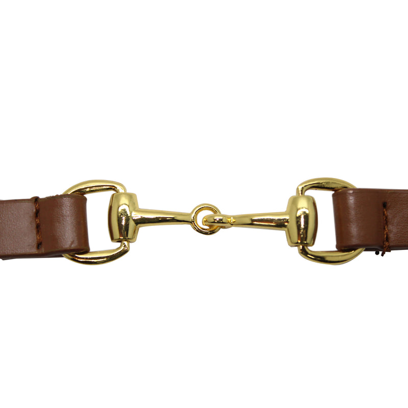 13mm Women's Brown Leather Waist Belt with Stylish Gold Hook Clasp, Fully Adjustable Beautiful Fashion Accessory for Casual, Formal & Western Outfits