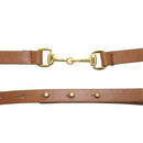 13mm Women's Brown Leather Waist Belt with Stylish Gold Hook Clasp, Fully Adjustable Beautiful Fashion Accessory for Casual, Formal & Western Outfits