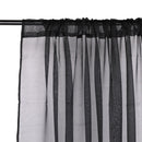 Voile Curtains Woven Semi-Transparent Sheer Slot Top Chiffon Curtain - 2 Panels