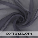 Voile Curtains Woven Semi-Transparent Sheer Slot Top Chiffon Curtain - 2 Panels