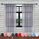 Voile Curtains Woven Semi-Transparent Sheer Slot Top Chiffon Curtain - 2 Panels