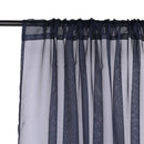 Voile Curtains Woven Semi-Transparent Sheer Slot Top Chiffon Curtain - 2 Panels
