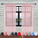 Voile Curtains Woven Semi-Transparent Sheer Slot Top Chiffon Curtain - 2 Panels