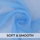 Voile Curtains Woven Semi-Transparent Sheer Slot Top Chiffon Curtain - 2 Panels