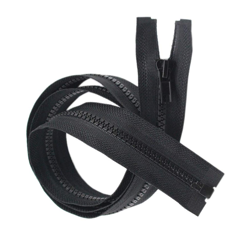 YKK Black Chunky VISLON Zip Zipper, Plastic Teeth Open End Sewing Zipper For Jackets, Coat, DIY Craft Projects