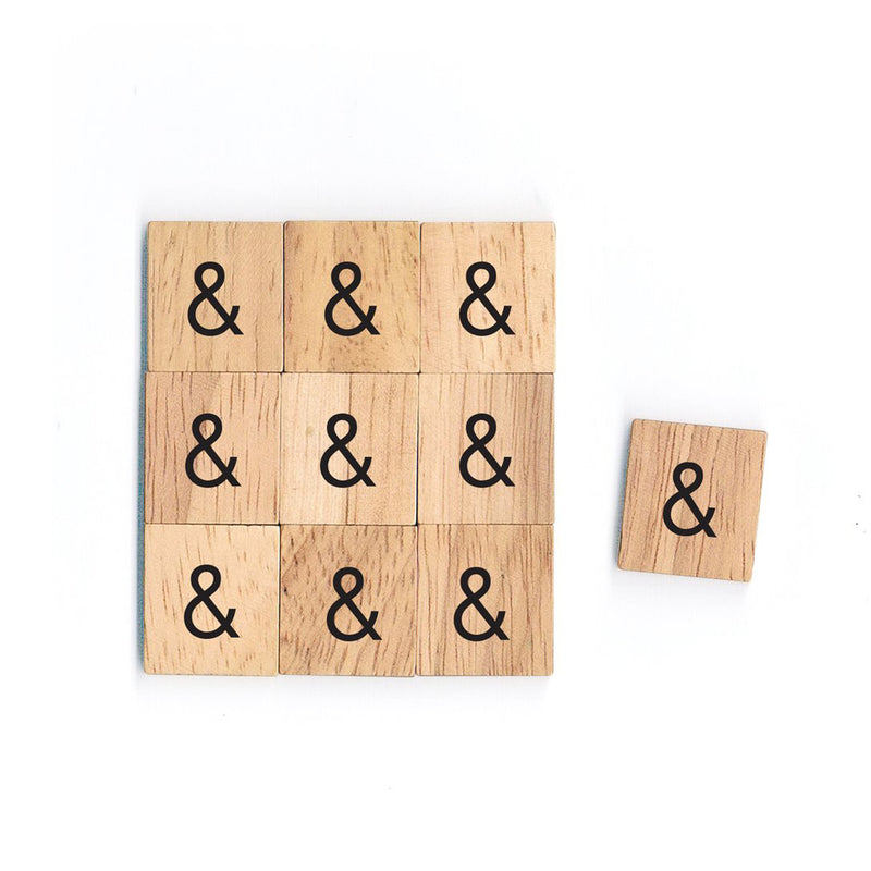 Wooden Ampersand Replacement Symbol for Letter & Number (Pack of 10)