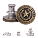 17mm No-Sew Jean Button Replacements, Tool-Free Buttons, Reusable Instant Buttons for Denim Jeans, Jackets