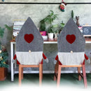 Santa Hat, Beard and Heart Printed Chair Covers for Xmas Dining Party, 2pcs