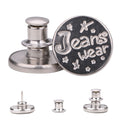 17mm No-Sew Jean Button Replacements, Tool-Free Buttons, Reusable Instant Buttons for Denim Jeans, Jackets