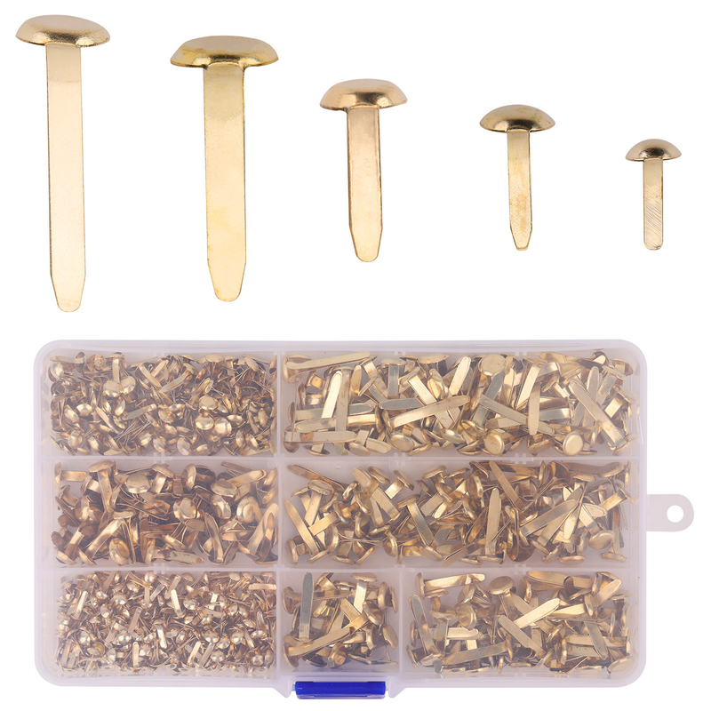 500pcs Metal Split Paper Fastener Pins, Round Head Split Pins - Assorted Sizes