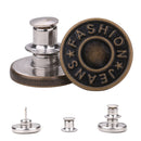 17mm No-Sew Jean Button Replacements, Tool-Free Buttons, Reusable Instant Buttons for Denim Jeans, Jackets