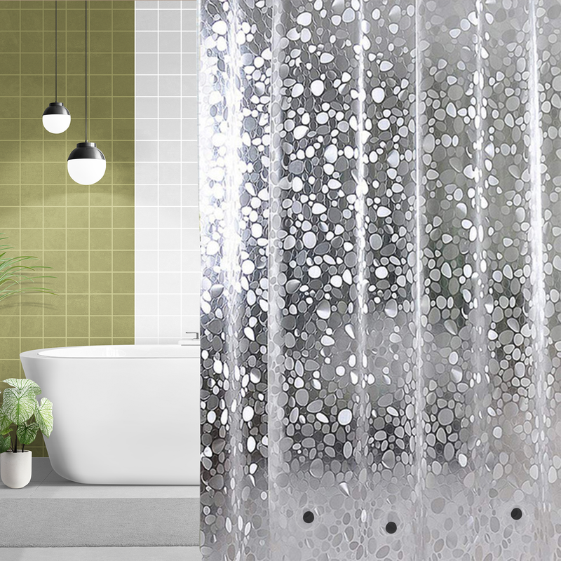 3D Effect Shower Curtain Liner Mould Mildew Resistant With 12 Curtain Hook