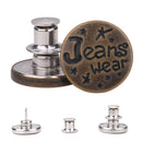 17mm No-Sew Jean Button Replacements, Tool-Free Buttons, Reusable Instant Buttons for Denim Jeans, Jackets