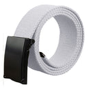 Military Style Webbing Belt Canvas Strap Automatic Metal Clasp Buckle Waist Band