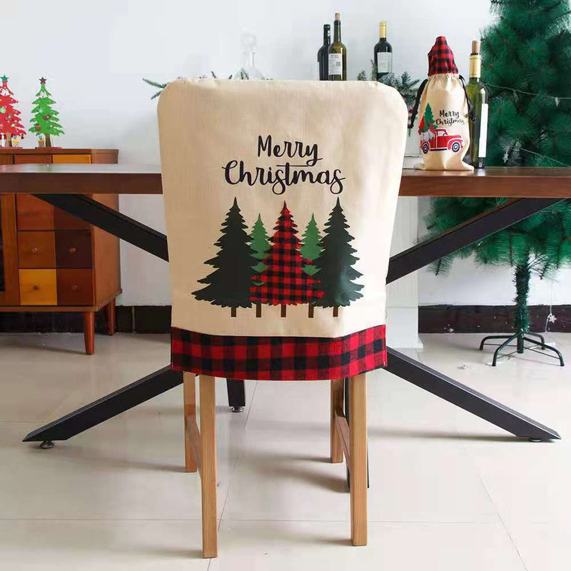 Christmas Chair Covers for Xmas Dining Party Decoration, 2pcs